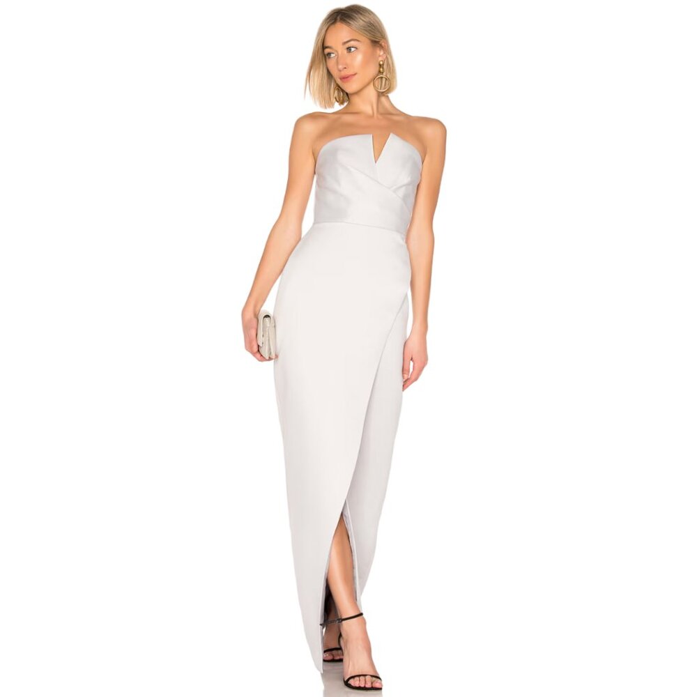 Jay Godfrey Darcy Silver Strapless Gown Size 6